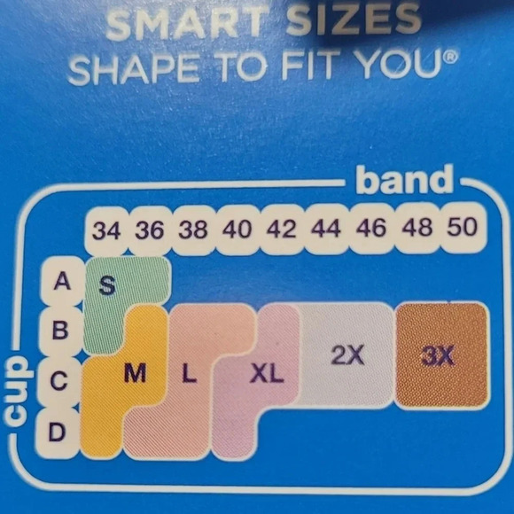 3X Hanes‎ G561 Invisible Embrace Wireless T-Shirt Bra Seamless Warm Steel - Picture 5 of 5